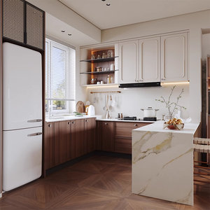 欧派橱柜定制厨房灶台一体柜厨房整体厨柜石英石台面橱柜