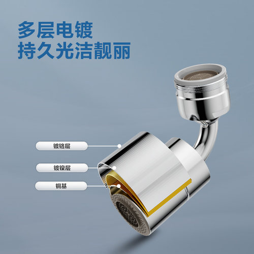 欧派卫浴机械臂万向水龙头起泡器延伸器水嘴防溅头神器洗漱洗脸盆 - 图0