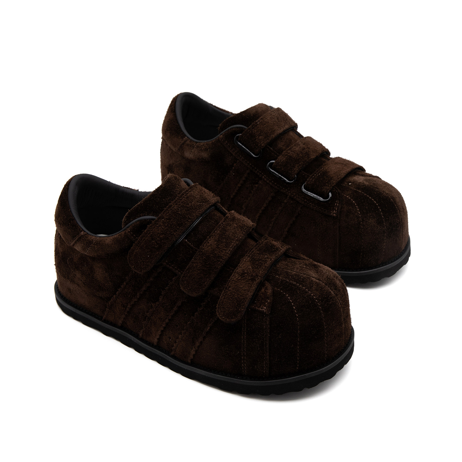 【帽子先森】可可棕大头米奇松糕鞋老钱风魔术贴德训鞋牛反绒潮鞋,淘宝优惠券,粉丝福利购,淘宝优惠卷