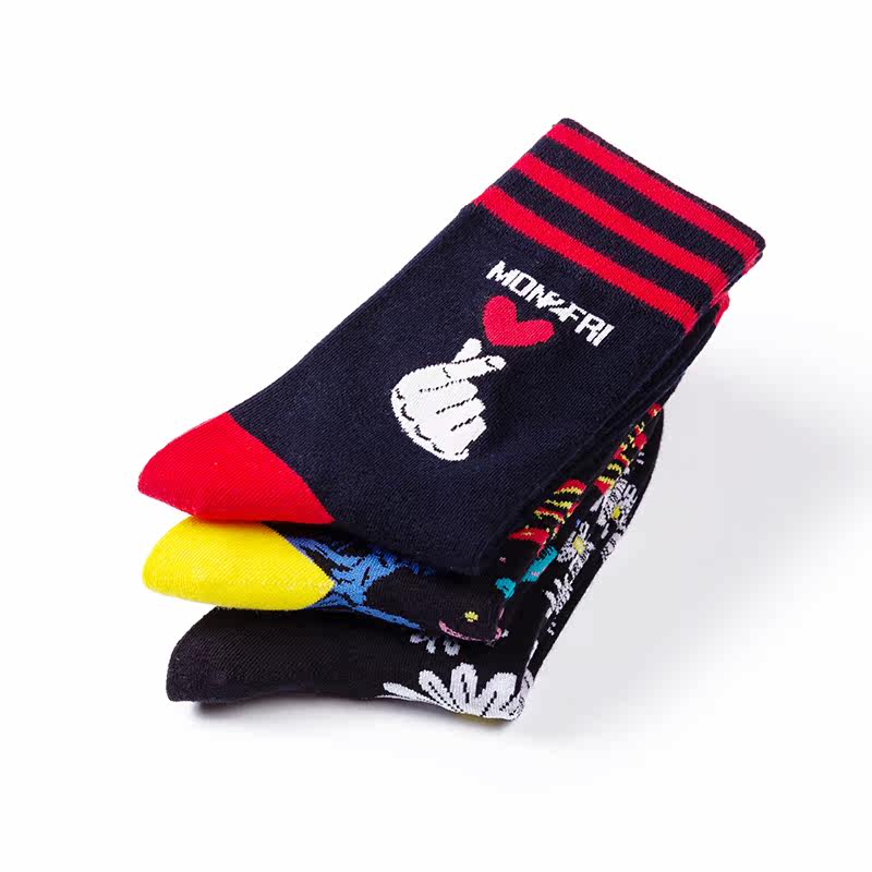 mon 2 fri新款四季中棉潮男女棉袜 mon2fri短袜/打底袜/丝袜/美腿袜