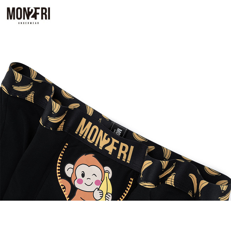 mon2fri男士内裤莫代尔小猴抱蕉可爱趣味潮情人节内裤送男友礼物