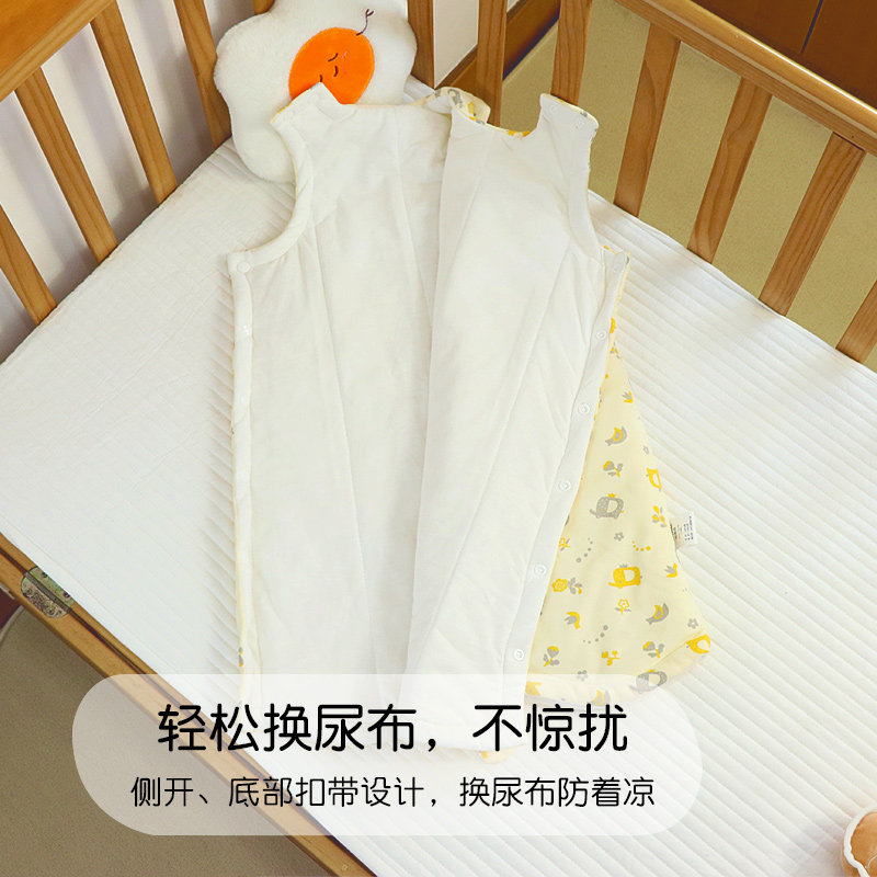 婴儿睡袋长款无袖儿童睡袍背心宝宝秋冬季夹棉睡衣加厚防踢被防跳,淘宝优惠券,粉丝福利购,淘宝优惠卷