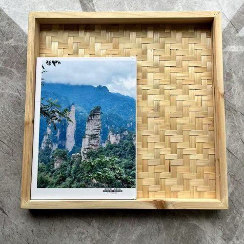 方形竹编簸箕家用晾晒簸箕茶几托盘竹木收纳筐加深加厚竹制品 - 图1