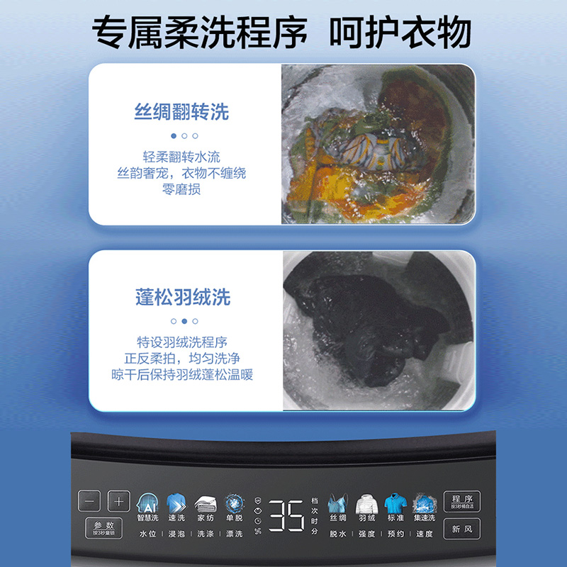 海尔洗衣机新风双动力防缠绕波轮10公斤大容量358s官方全自动家用