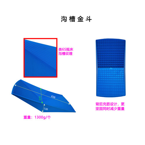 长方形塑钢手工淘金盘簸箕樟木掏金盆船摇洗泥砂钵子沙金沟槽金斗 - 图0