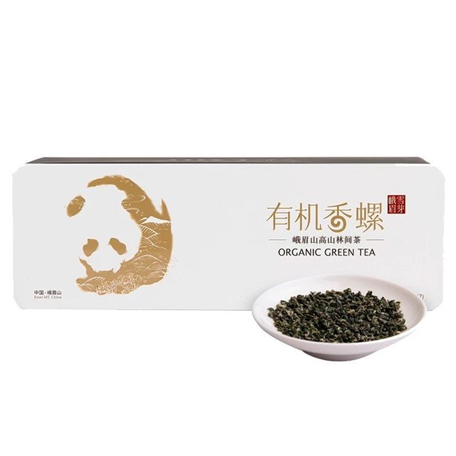 峨眉雪芽 有机香螺108g 高山绿茶春茶礼盒 有机绿茶2025年春茶
