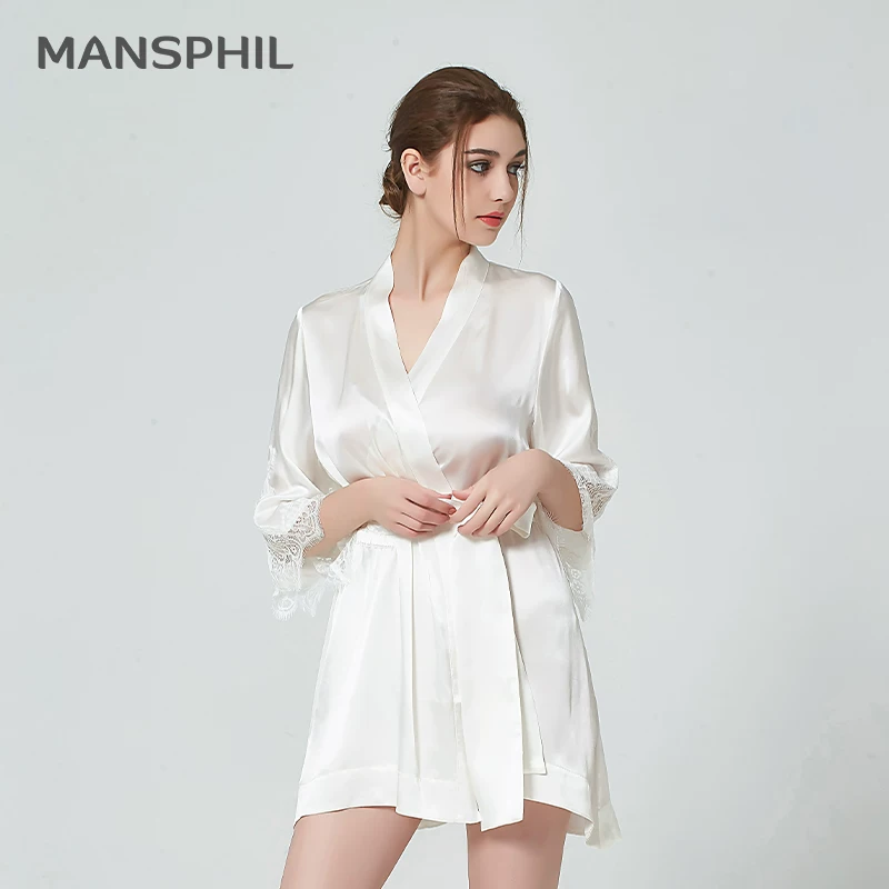 Silk pijama, short sexy bathrobe