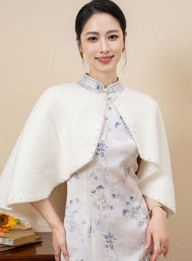 秋冬中国风婚纱礼服旗袍斗篷披肩