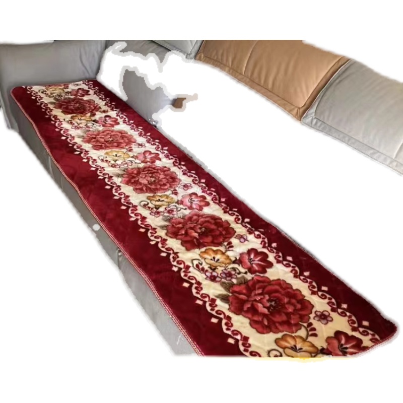 冬季沙发棉垫加厚垫毛绒木凳长条毛毯坐垫长椅车用半挂大货车卧铺 - 图3