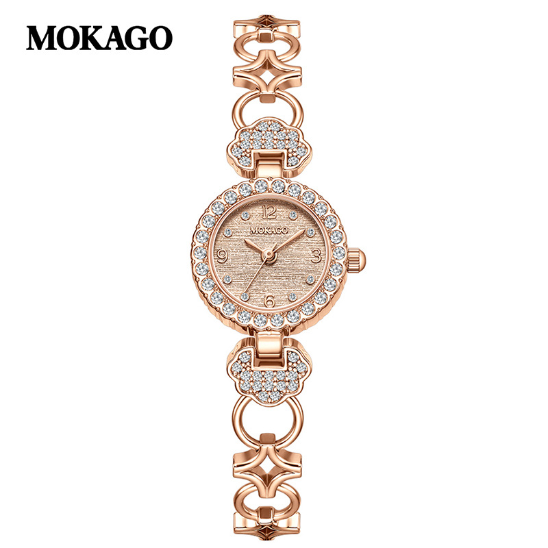 MOKAGO高级感女手链表小众欧美波精致合金表带轻奢石英表防水女表 - 图3