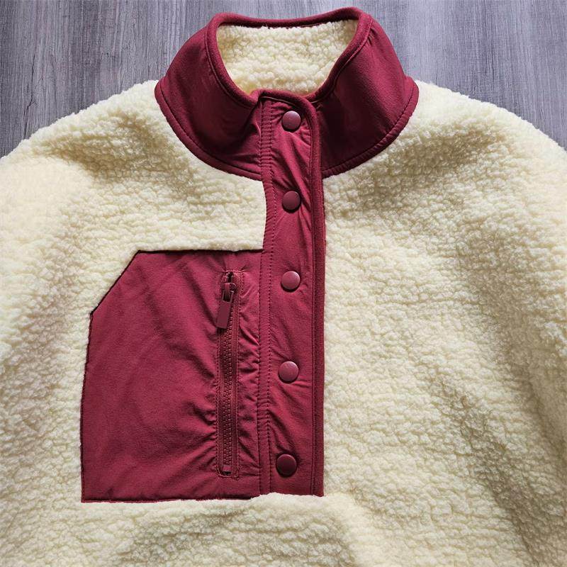 外贸原单冬季时尚新款女士摇粒绒半拉链立领保暖宽松夹克上衣外套,淘宝优惠券,粉丝福利购,淘宝优惠卷