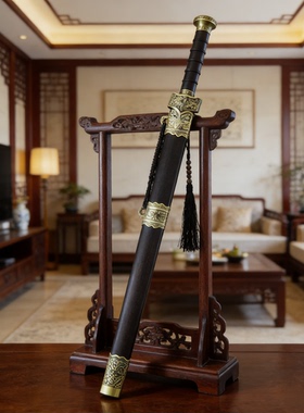 龙泉刀剑宝剑八面花纹钢一体