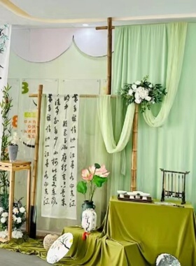 楠那装饰吊饰牛油果绿布料网纱