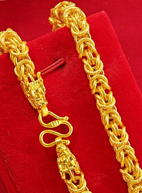 越南沙金项链镀24K黄金布纹时尚