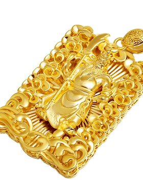 越南沙金男士霸气风关公绳子吊牌