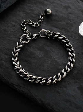 凯撒钛钢复古手链不掉色哦