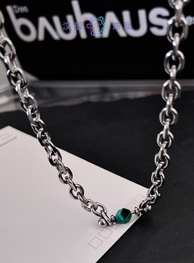 绿色转运珠吊坠项链锁骨链毛衣链
