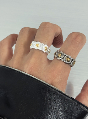 明星同款小雏菊戒指开口可调节哦