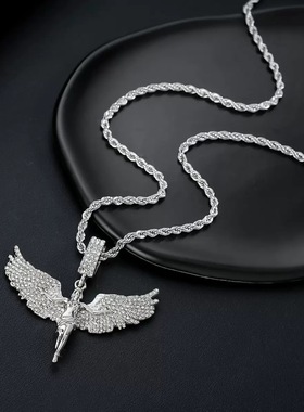 满钻女神天使吊坠项链