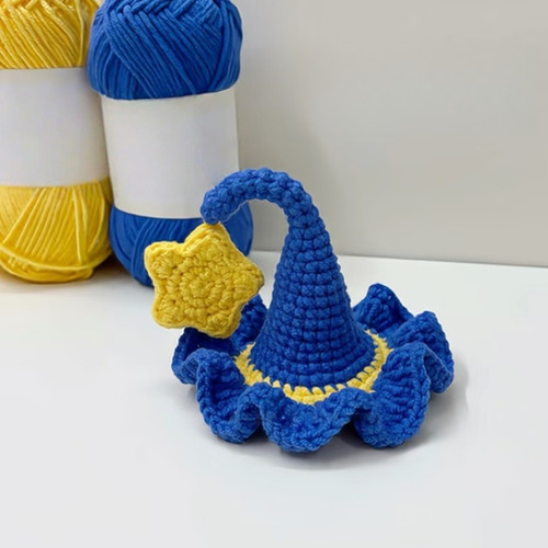 DIY钩织精灵帽发夹毛线编织材料包钩针星星魔法帽发饰手工礼物女 - 图2