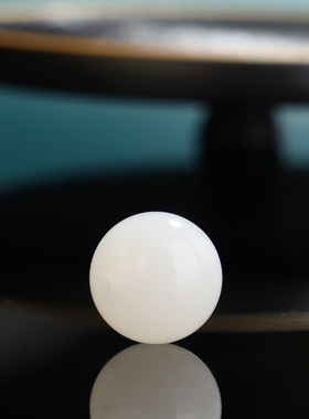 和田玉白玉圆珠散珠14mm单颗