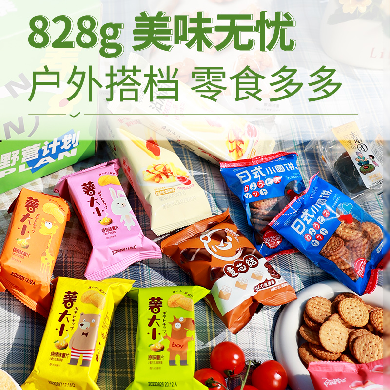 阿婆家的零食礼盒露营踏春出游季送礼大礼包薯片饼干青团休闲小吃-图1