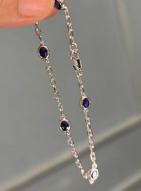 ALPS OTOME/乙女 蓝石泡泡闪钻细款手链女手环高级感定制饰品