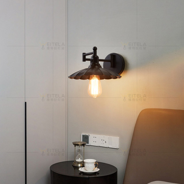 Glass industrial style cafe decorative wall lamp