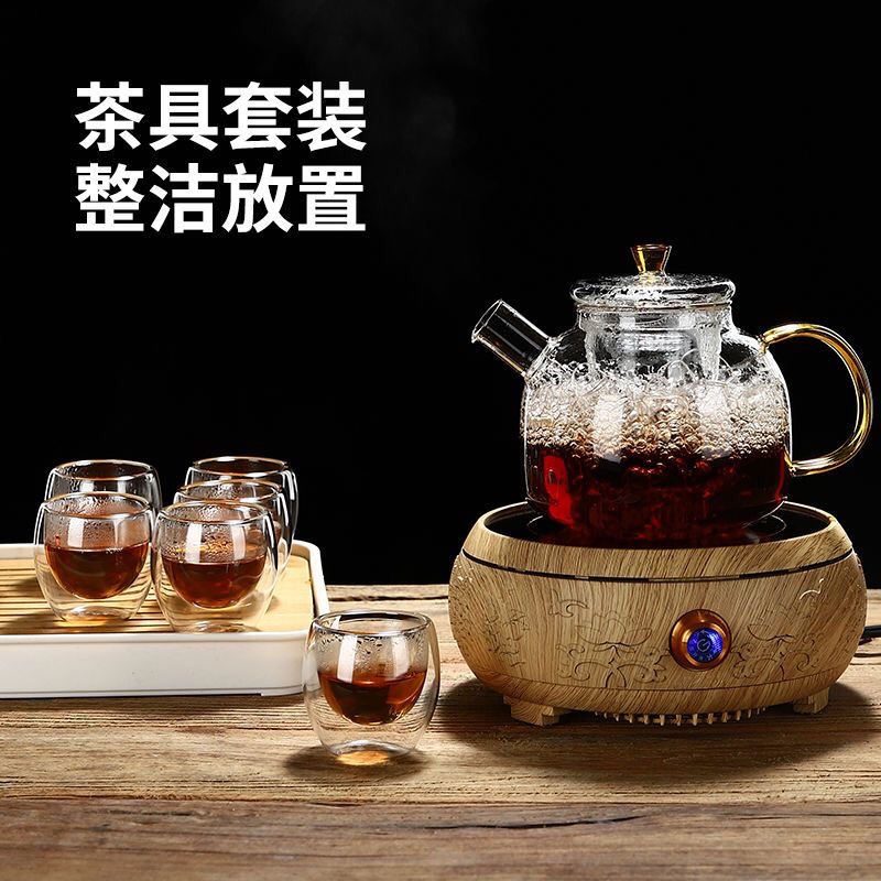 蒸汽煮茶器玻璃煮茶壶黑茶蒸茶器电热电陶炉煮茶炉普洱白茶泡茶壶