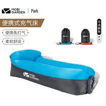 Pastoral flute outdoor camping air sofa bed for lunch break beach portable sloth manually inflatable sofa inflatable bed