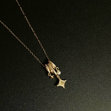 Vintage 古著「WhiteStar」金色项链