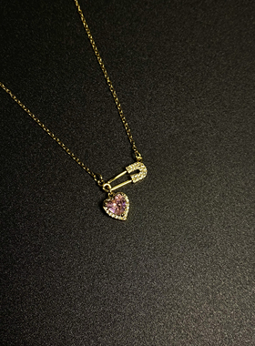 Vintage 古著 「Pin」粉色项链