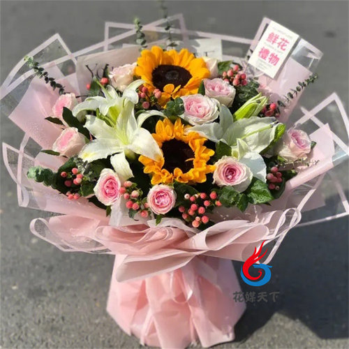 张家口市怀安怀来涿鹿赤城县鲜花店同城配送老婆香水百合玫瑰花束 - 图0