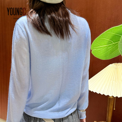 COTEMP 法莱堆堆领宽松毛线长袖羊毛打底衫女 秋季新品 YOUNGC - 图2
