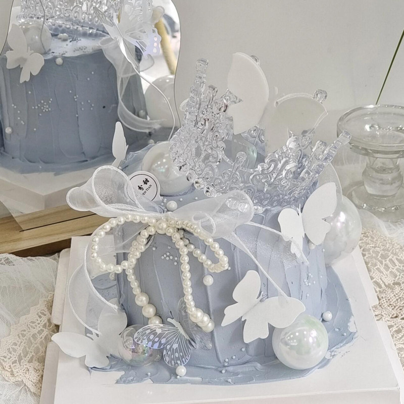 女神节仙女皇冠蛋糕装饰摆件珍珠蝴蝶结3.8妇女节三八女王节装扮,淘宝优惠券,粉丝福利购,淘宝优惠卷