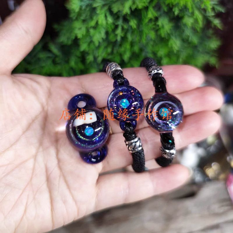 新款定制夜光欧泊宇宙星空球猫狗宠物胎毛发乳牙纪念礼物吊坠手链 新款定制夜光欧泊宇宙星空球猫狗宠物胎毛发乳牙纪念礼物吊坠手链