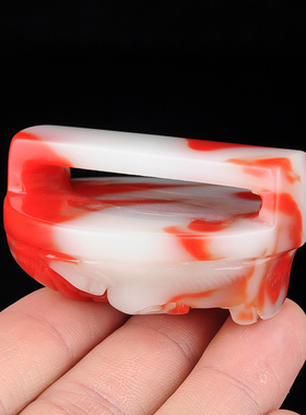 天然新疆和田玉彩玉貔貅皮带扣