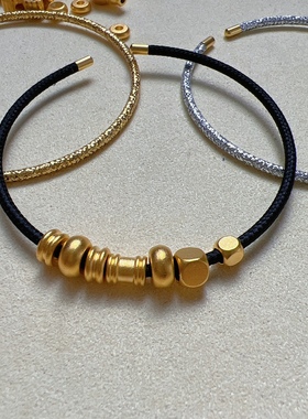 万能穿珠手镯开口镯手绳手链穿珠手环圆圈diy手链配件配饰2mm粗