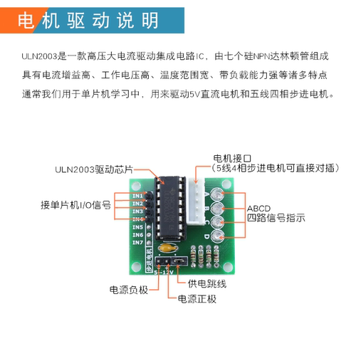 单片机用5V直流电机驱动板五线四相步进电机驱动模块配资料-图0