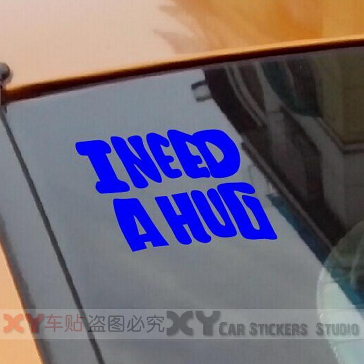 XY車贴  I NEED A  HUG英文车贴 笔记本 旅行箱贴纸 反光车贴 - 图3