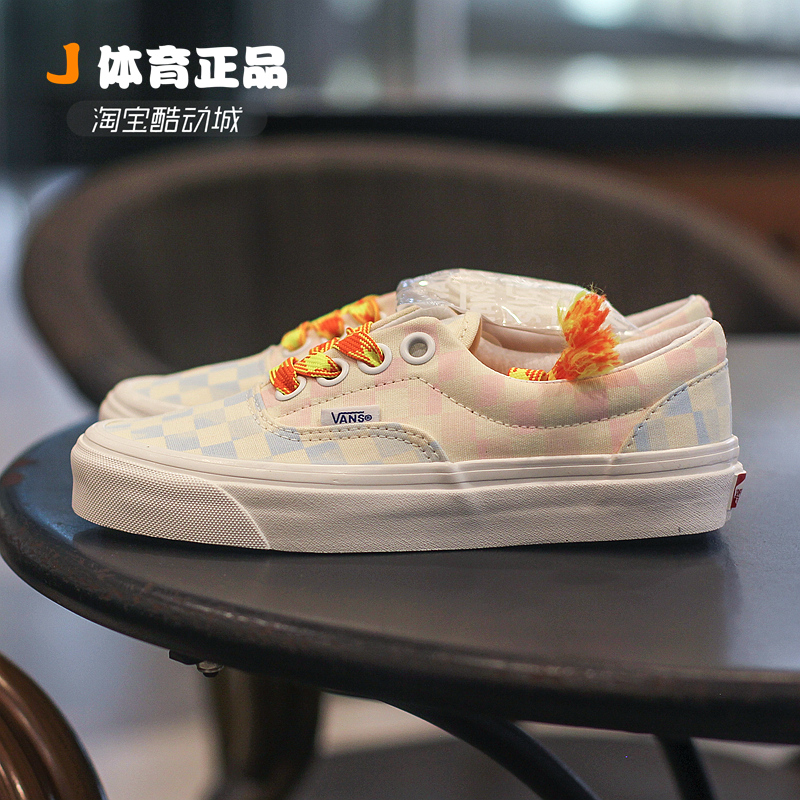 VANS ERA 95 DX 女款安纳海姆蓝粉棋盘格低帮板鞋VN0A7Q5ZB37