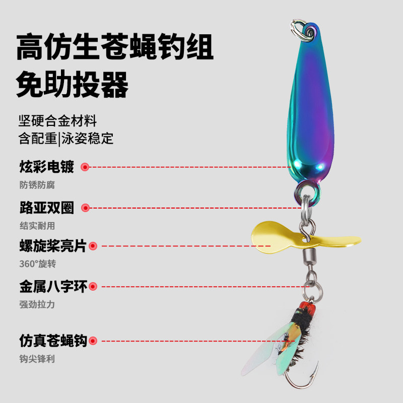 飞蝇钩白条螺旋桨亮片改装远投仿真苍蝇马口串钩旋转微物路亚套装,淘宝优惠券,粉丝福利购,淘宝优惠卷