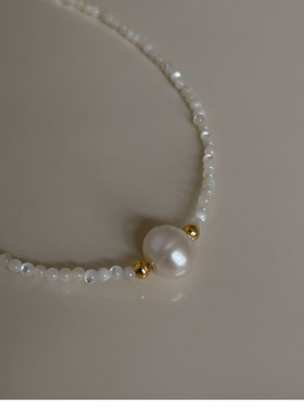 天然珍珠女生细珠简约项链锁骨链