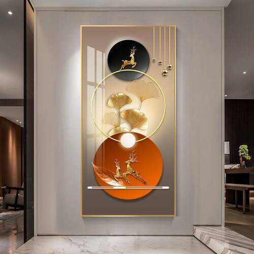 玄关装饰画现代简约入户客厅走廊壁画轻奢风过道竖版大气高端挂画 - 图1