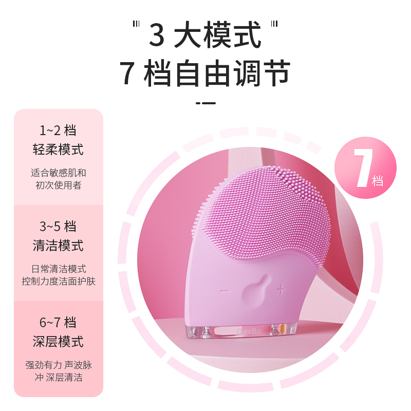 Sparllo官方海外旗舰店德国Gerllo洗脸仪硅胶电动洁面仪女面部毛孔清洁洗脸神器家用美容1