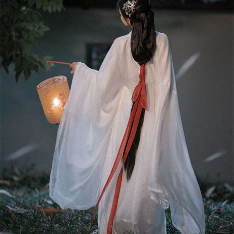 汉服女魏晋风直裾襦裙大袖衫仙气飘逸古风白色古装清冷系2025新款,淘宝优惠券,粉丝福利购,淘宝优惠卷