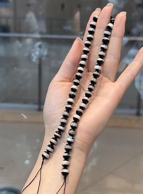 一线天珠玛瑙刻面半成品长链8毫米SH