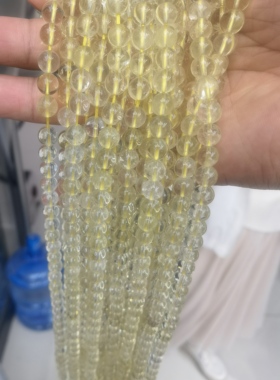 天然柠檬黄水晶散珠子半成品diy手工编织手串珠手链项链穿珠材料5