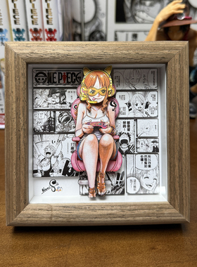 凹凸Panda手作OP海贼王娜美nami小贼猫纸艺立体精致桌搭挂画礼物