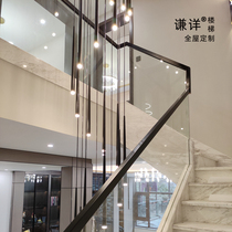 Chongqing glass stairway armrest guardrails modern minimalist railing stone ladders light and luxurious custom door-to-door measuring installation